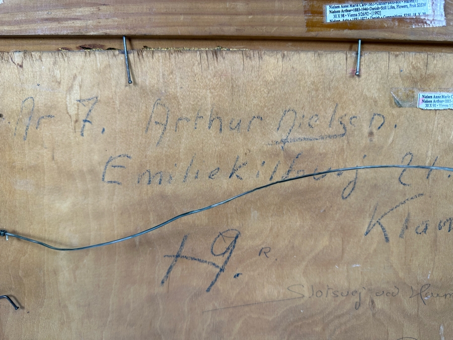 Arthur Nielsen (1883-1946, Denmark) Original Landscape Painting On Canvas Against Board 20 X 15 Framed 23 X 19 Signed 1927 Titled On Verso [Photo 12]