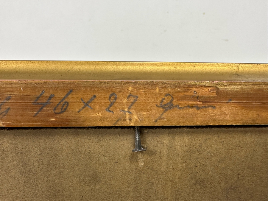 Original Antique Landscape Painting On Board 18 X 11 In Damaged Antique Gilt Frame 20 X 13 Signed R. Charlet? [Photo 23]