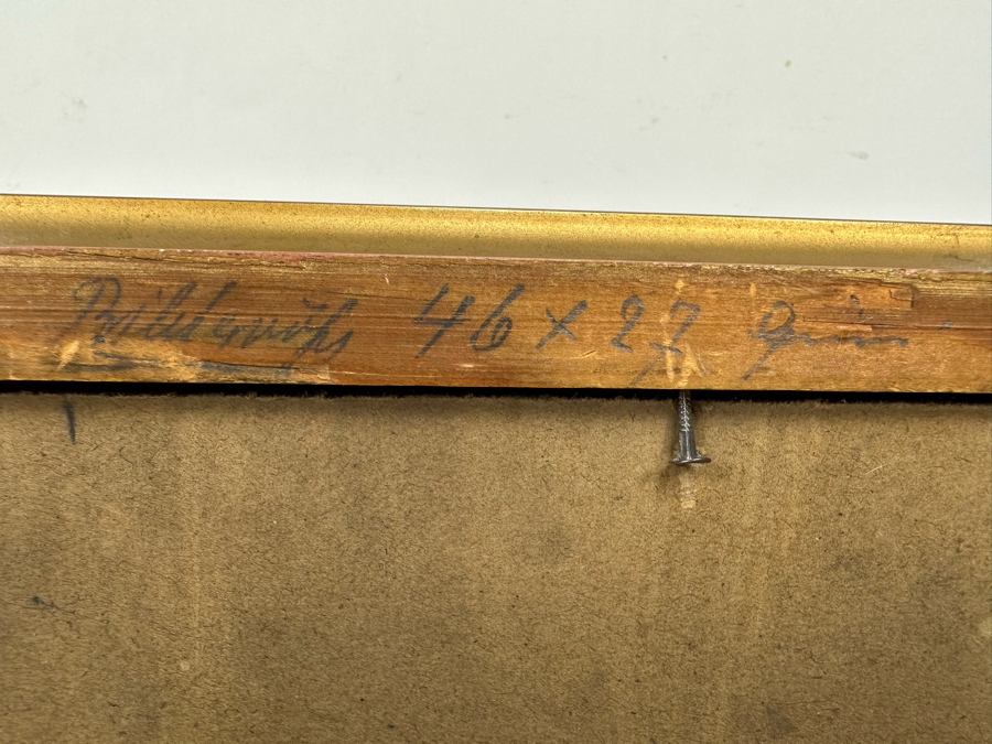 Original Antique Landscape Painting On Board 18 X 11 In Damaged Antique Gilt Frame 20 X 13 Signed R. Charlet? [Photo 21]