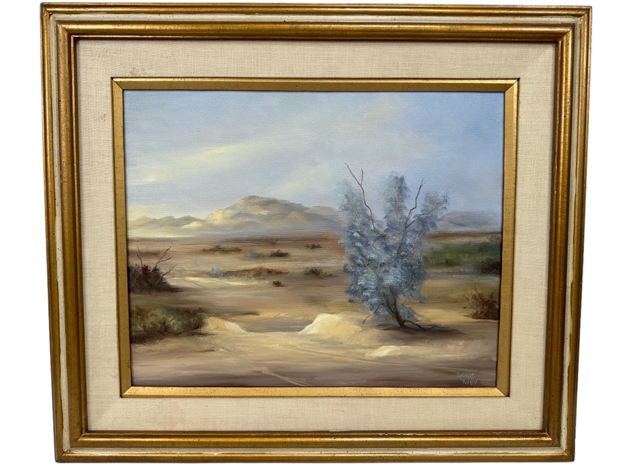 Doris Ruby (B. 1916) Original Desert Landscape Painting On Canvas 20 X 16 Framed 27 X 23 [Photo 2]