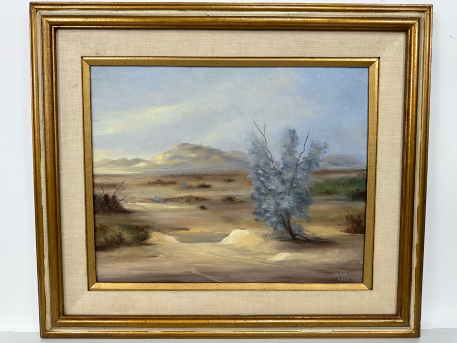 Doris Ruby (B. 1916) Original Desert Landscape Painting On Canvas 20 X 16 Framed 27 X 23 [Photo 4]