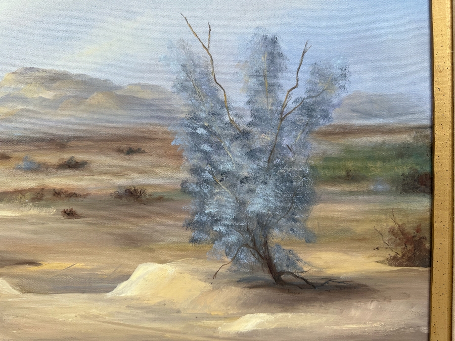 Doris Ruby (B. 1916) Original Desert Landscape Painting On Canvas 20 X 16 Framed 27 X 23 [Photo 6]