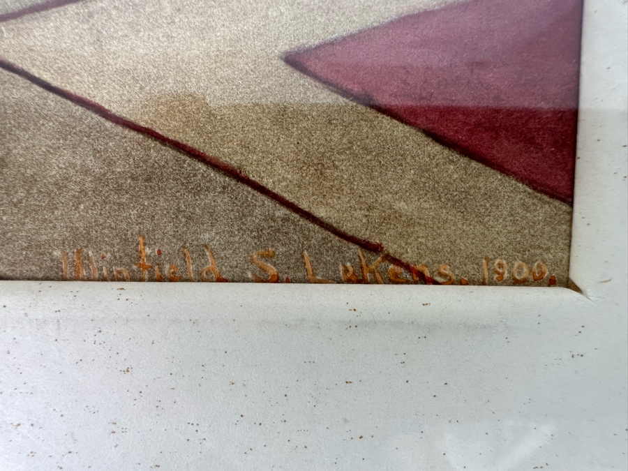 Winfield Scott Lukens (1874-1940, Pennsylvania) Antique 1900 Original Illustration From Barber Of Seville That Portrays Count Almaviva in Act I, Scene X Of Opera Buffa By Gioachino Rossini 9 X 12 Framed 15 X 19 [Photo 9]