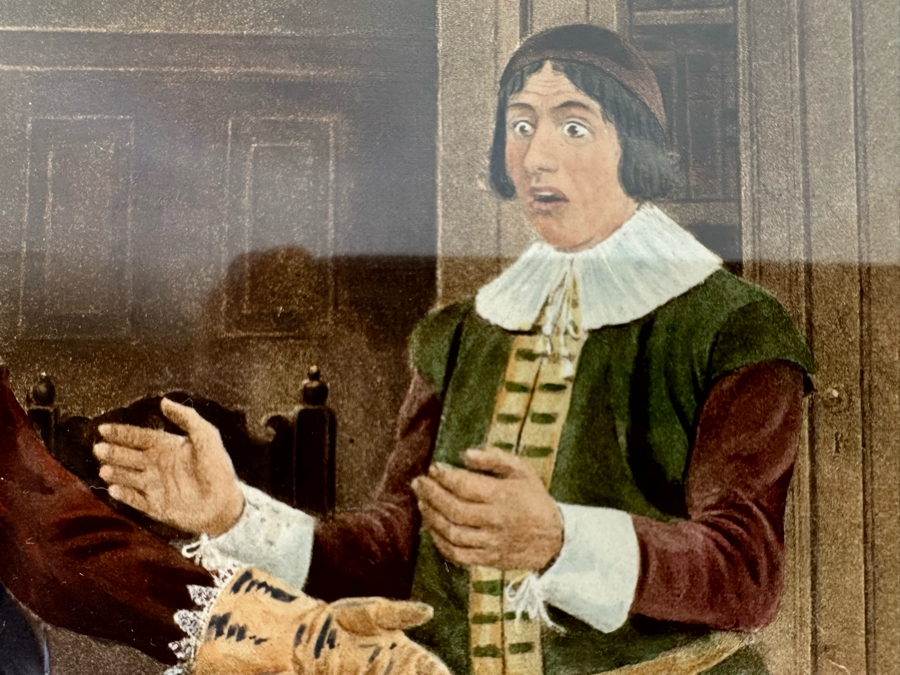 Winfield Scott Lukens (1874-1940, Pennsylvania) Antique 1900 Original Illustration From Barber Of Seville That Portrays Count Almaviva in Act I, Scene X Of Opera Buffa By Gioachino Rossini 9 X 12 Framed 15 X 19 [Photo 13]