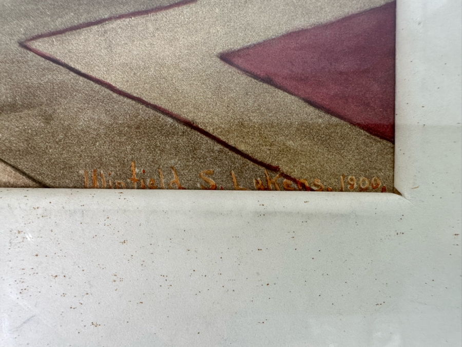 Winfield Scott Lukens (1874-1940, Pennsylvania) Antique 1900 Original Illustration From Barber Of Seville That Portrays Count Almaviva in Act I, Scene X Of Opera Buffa By Gioachino Rossini 9 X 12 Framed 15 X 19 [Photo 10]