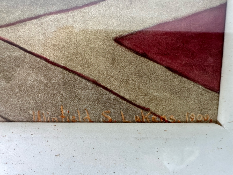 Winfield Scott Lukens (1874-1940, Pennsylvania) Antique 1900 Original Illustration From Barber Of Seville That Portrays Count Almaviva in Act I, Scene X Of Opera Buffa By Gioachino Rossini 9 X 12 Framed 15 X 19 [Photo 7]