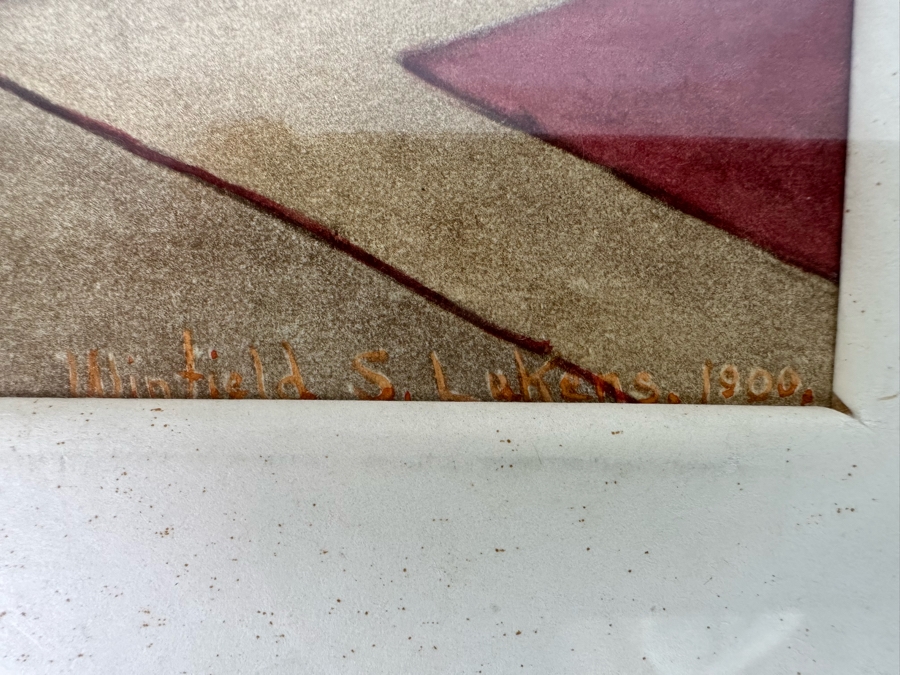 Winfield Scott Lukens (1874-1940, Pennsylvania) Antique 1900 Original Illustration From Barber Of Seville That Portrays Count Almaviva in Act I, Scene X Of Opera Buffa By Gioachino Rossini 9 X 12 Framed 15 X 19 [Photo 8]