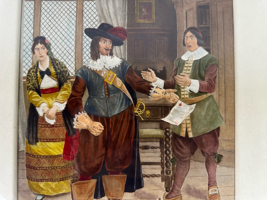 Winfield Scott Lukens (1874-1940, Pennsylvania) Antique 1900 Original Illustration From Barber Of Seville That Portrays Count Almaviva in Act I, Scene X Of Opera Buffa By Gioachino Rossini 9 X 12 Framed 15 X 19 [Photo 5]