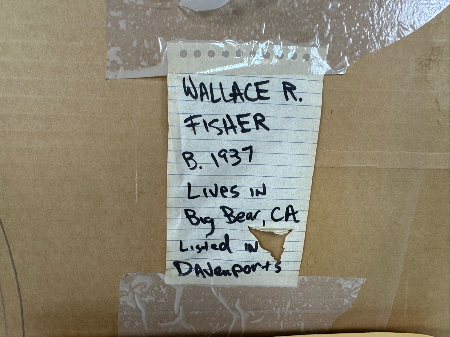 Wallace Fisher Abstract One Of A Kind Paper Monoprint With White Charcoal 16 X 24 Framed 20 X 26 Vintage 1982 With Cert Estimate $1,760 [Photo 19]