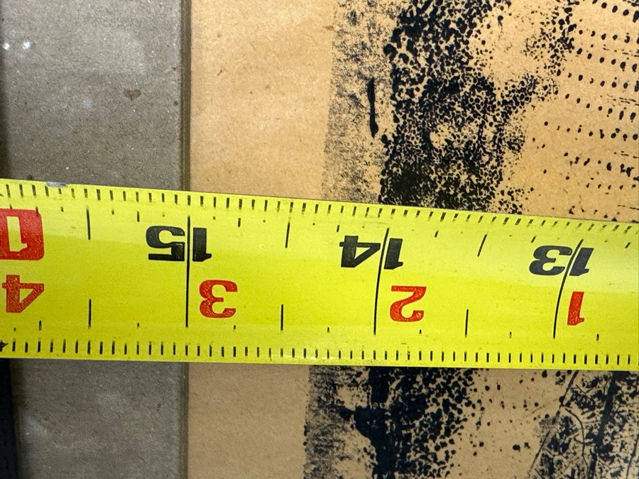 Wallace Fisher Abstract One Of A Kind Paper Monoprint With White Charcoal 16 X 24 Framed 20 X 26 Vintage 1982 With Cert Estimate $1,760 [Photo 14]