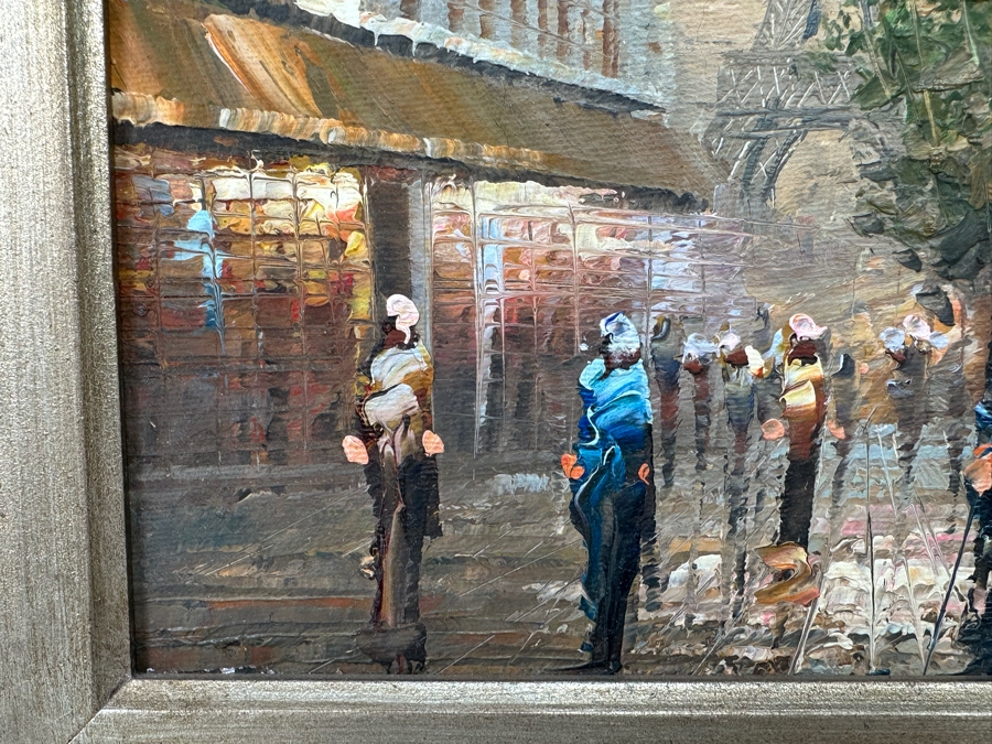 Original Parisian Painting On Canvas Signed W. Matthews 10 X 8 Framed [Photo 11]