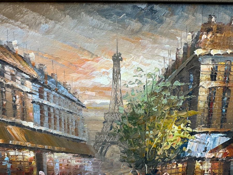 Original Parisian Painting On Canvas Signed W. Matthews 10 X 8 Framed [Photo 13]