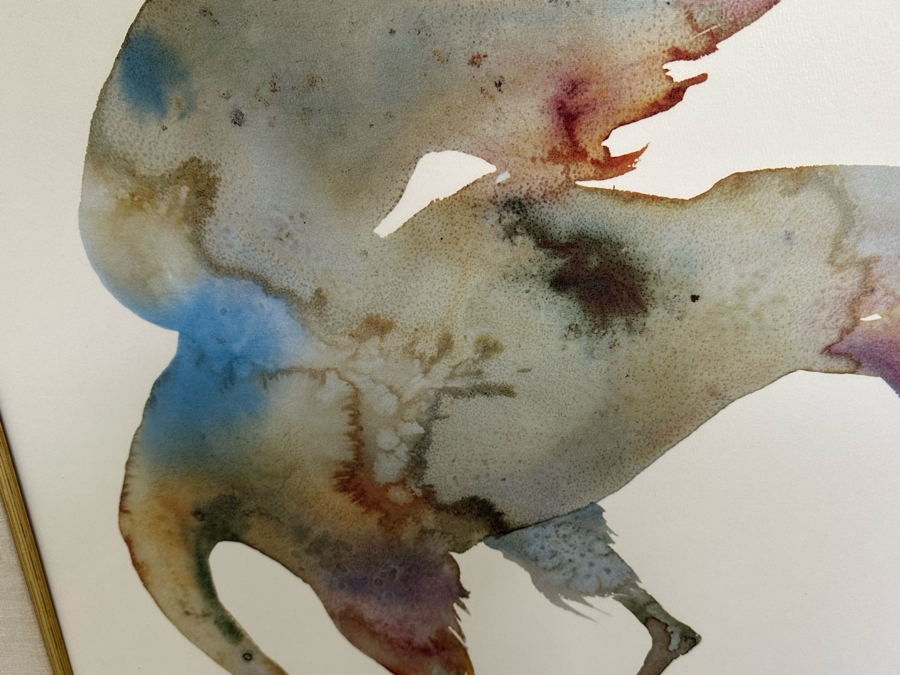 Pair Of Carol Grigg Crane Prints In Wooden Bamboo Motif Frames 31.5 X 43.5 [Photo 10]