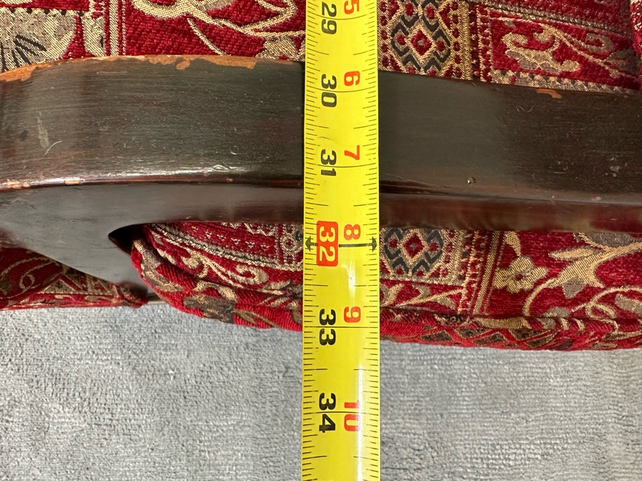 Large Upholstered Wooden Armchair 33W X 34D X 34H With Matching Ottoman 34W X 20D X 19H [Photo 11]