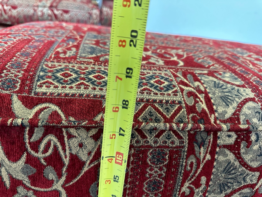 Large Upholstered Wooden Armchair 33W X 34D X 34H With Matching Ottoman 34W X 20D X 19H [Photo 16]