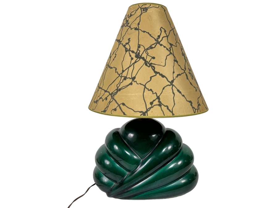 Mid-Century Lamp With Period Lamp Shade (Shade Is Damaged) 15W X 9D X 26H [Photo 1]