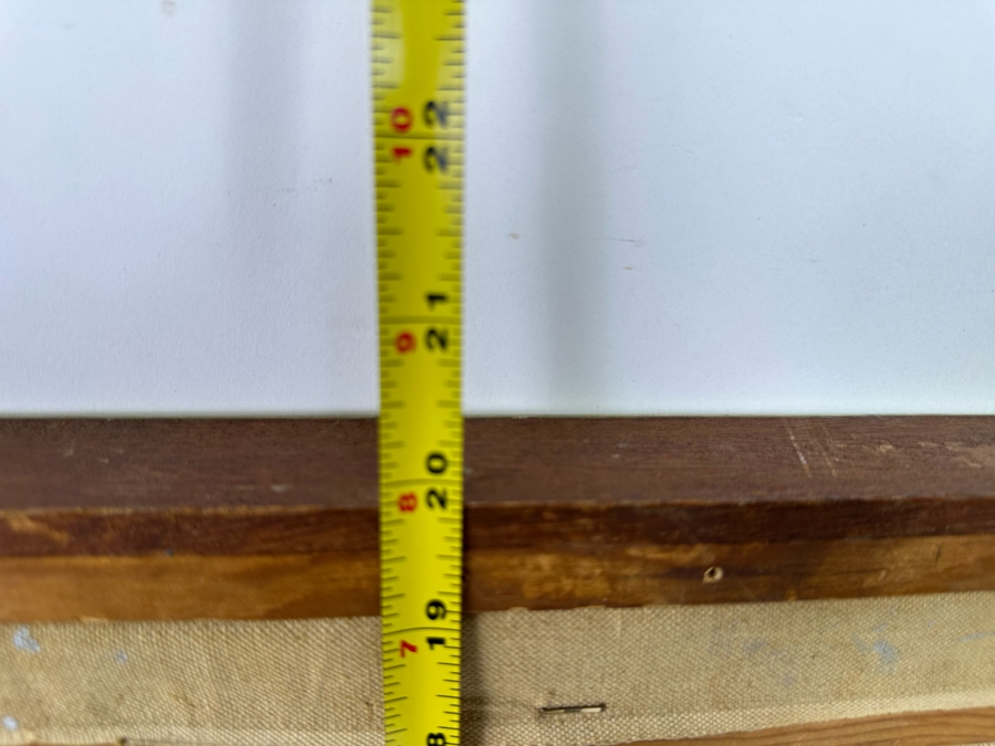 Original Mid-Century Painting On Canvas Of Women's Softball Players Signed LRF Framed 34 X 18 Framed 36 X 20 Signed LRF [Photo 17]