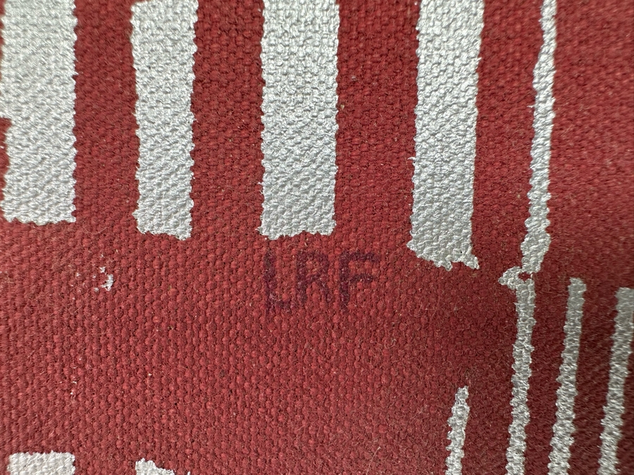 Original Mid-Century Painting On Canvas Of Women's Softball Players Signed LRF Framed 34 X 18 Framed 36 X 20 Signed LRF [Photo 10]