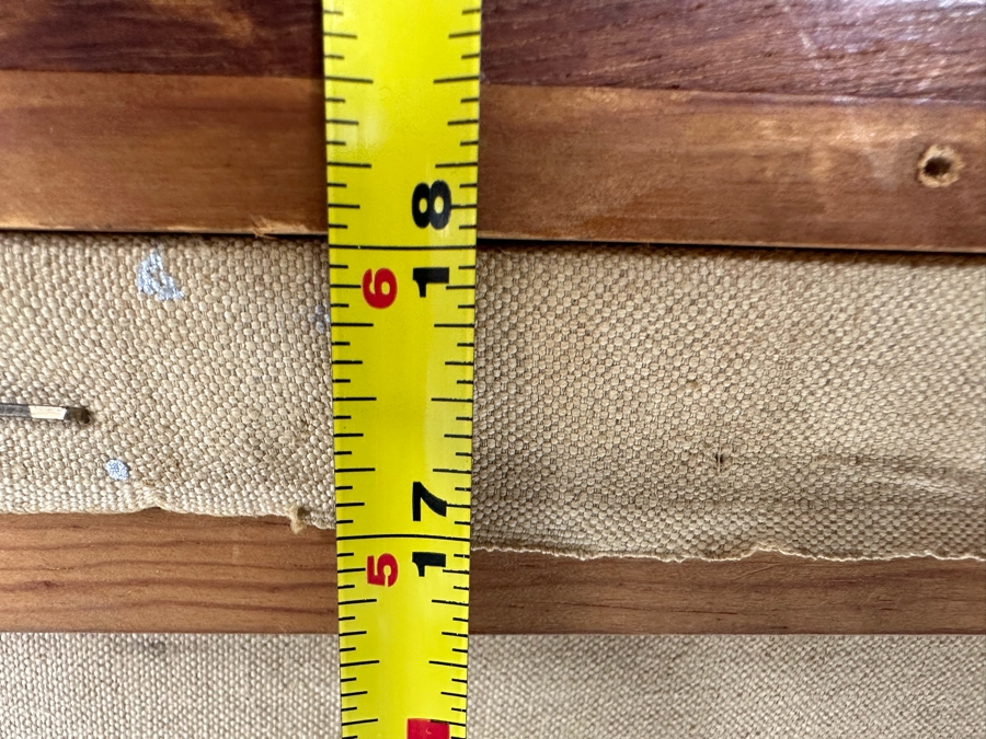 Original Mid-Century Painting On Canvas Of Women's Softball Players Signed LRF Framed 34 X 18 Framed 36 X 20 Signed LRF [Photo 15]