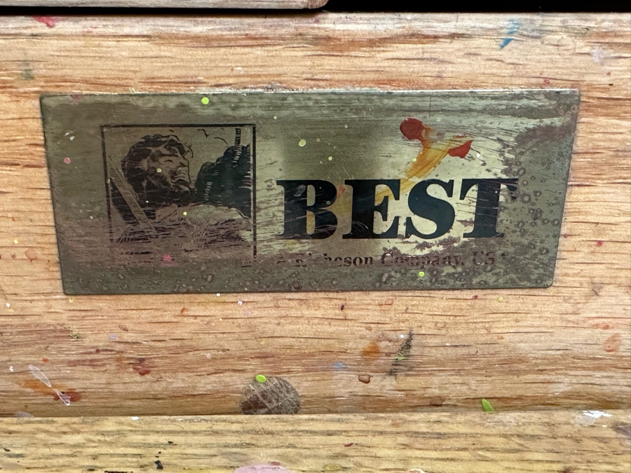 BEST Watercolor Artist Station Solid Wood With Casters Used Personally By The Artist Bonnie Lee Roth 42W (Closed) X 27D X 33H Retails $2,750 [Photo 5]