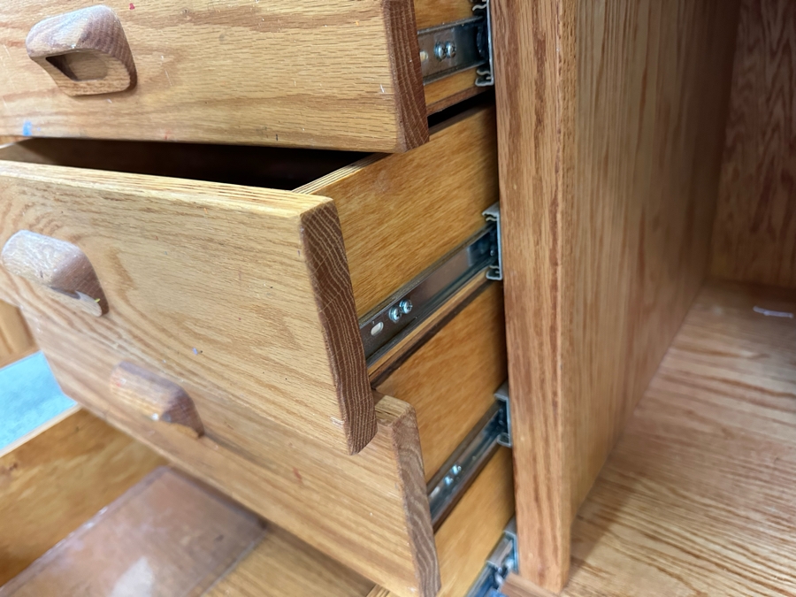 BEST Watercolor Artist Station Solid Wood With Casters Used Personally By The Artist Bonnie Lee Roth 42W (Closed) X 27D X 33H Retails $2,750 [Photo 12]