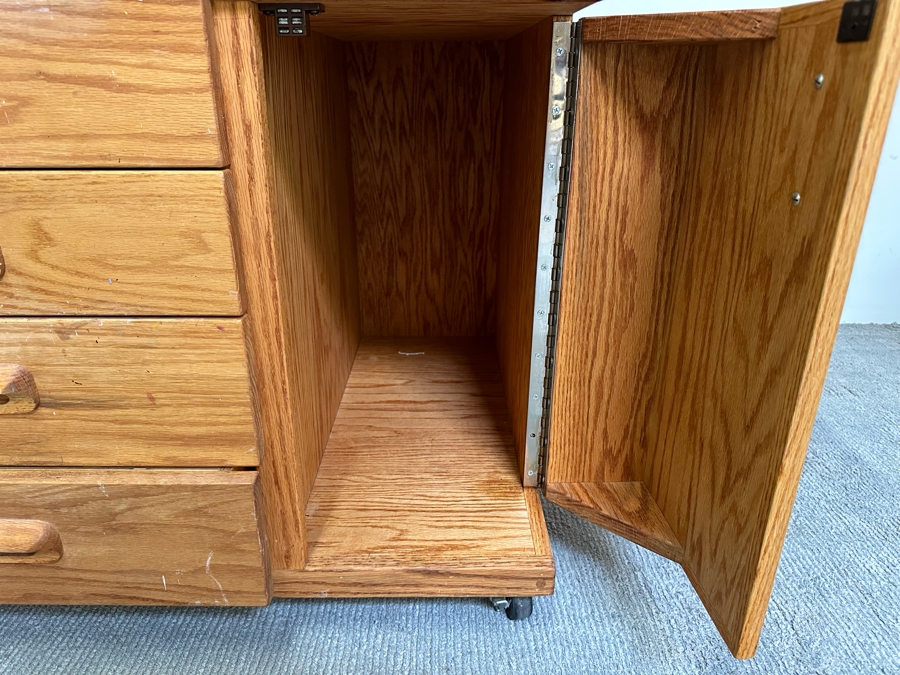 BEST Watercolor Artist Station Solid Wood With Casters Used Personally By The Artist Bonnie Lee Roth 42W (Closed) X 27D X 33H Retails $2,750 [Photo 18]