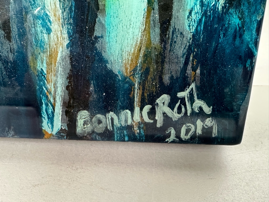 Bonnie Lee Roth (B. 1942, Southern California) Original Mixed-Media 3D Whimsical Cat Sculpture Mounted On Painted Board 6W X 12H X 3.5D [Photo 9]