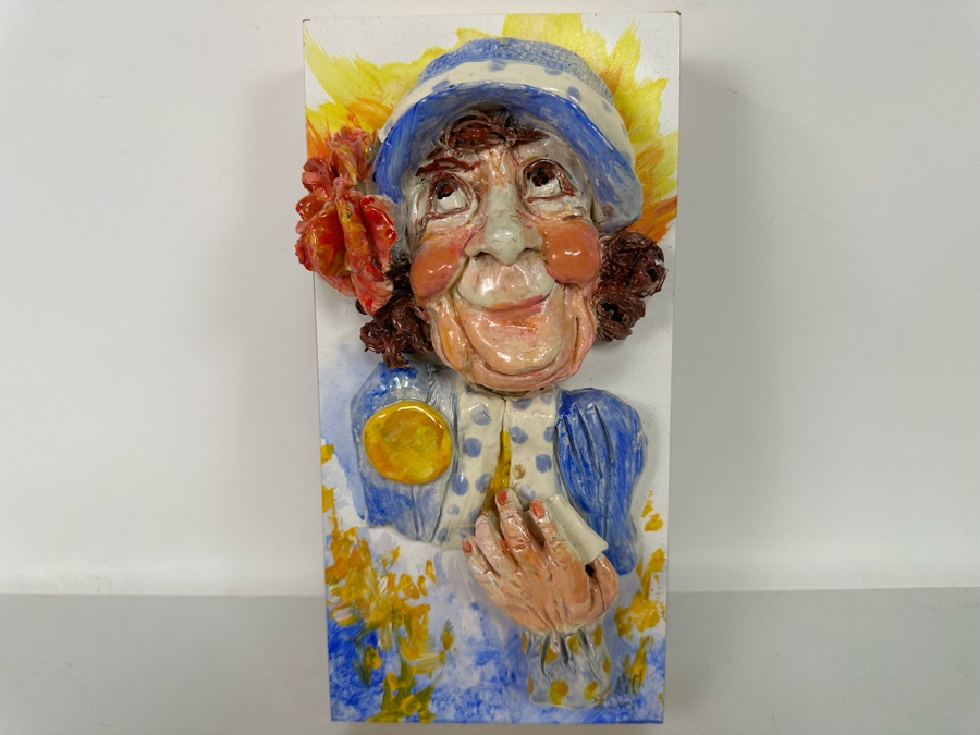 Bonnie Lee Roth (B. 1942, Southern California) Colorful Original Mixed-Media 3D Sculpture Mounted On Painted Board 6W X 12H X 4D [Photo 13]