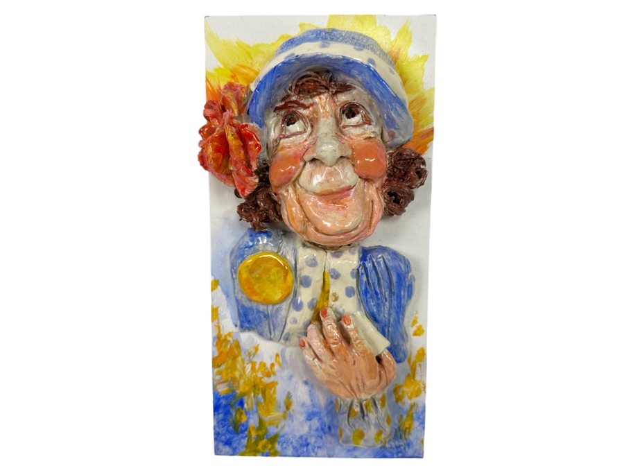 Bonnie Lee Roth (B. 1942, Southern California) Colorful Original Mixed-Media 3D Sculpture Mounted On Painted Board 6W X 12H X 4D [Photo 1]