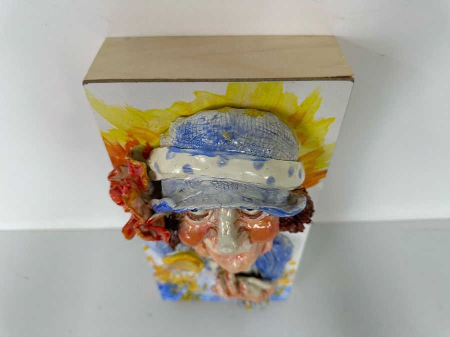 Bonnie Lee Roth (B. 1942, Southern California) Colorful Original Mixed-Media 3D Sculpture Mounted On Painted Board 6W X 12H X 4D [Photo 14]