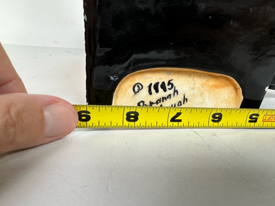 Branah Layah Signed Hand Painted Judaic Jewish Men Rabbi On Bench Sculpture 9W X 9D X 10H 1995 [Photo 17]