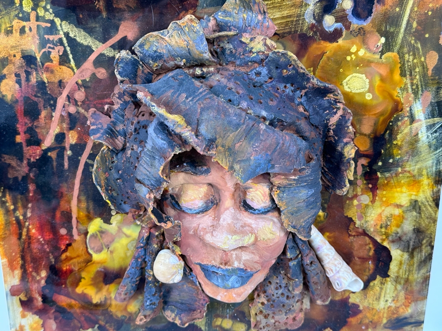 Bonnie Lee Roth (B. 1942, Southern California) Incredible Original Mixed-Media 3D Sculpture Mounted On Painted Board 16W X 20H X 5D [Photo 8]