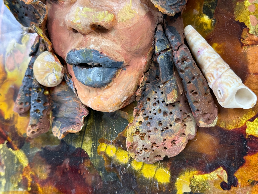 Bonnie Lee Roth (B. 1942, Southern California) Incredible Original Mixed-Media 3D Sculpture Mounted On Painted Board 16W X 20H X 5D [Photo 13]