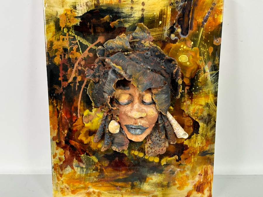 Bonnie Lee Roth (B. 1942, Southern California) Incredible Original Mixed-Media 3D Sculpture Mounted On Painted Board 16W X 20H X 5D [Photo 10]