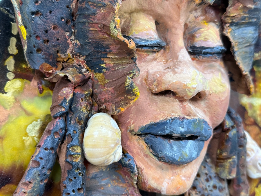 Bonnie Lee Roth (B. 1942, Southern California) Incredible Original Mixed-Media 3D Sculpture Mounted On Painted Board 16W X 20H X 5D [Photo 11]