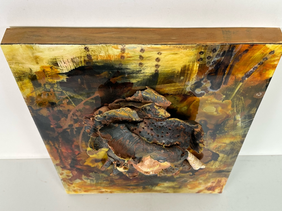 Bonnie Lee Roth (B. 1942, Southern California) Incredible Original Mixed-Media 3D Sculpture Mounted On Painted Board 16W X 20H X 5D [Photo 15]