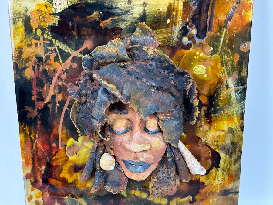 Bonnie Lee Roth (B. 1942, Southern California) Incredible Original Mixed-Media 3D Sculpture Mounted On Painted Board 16W X 20H X 5D [Photo 9]