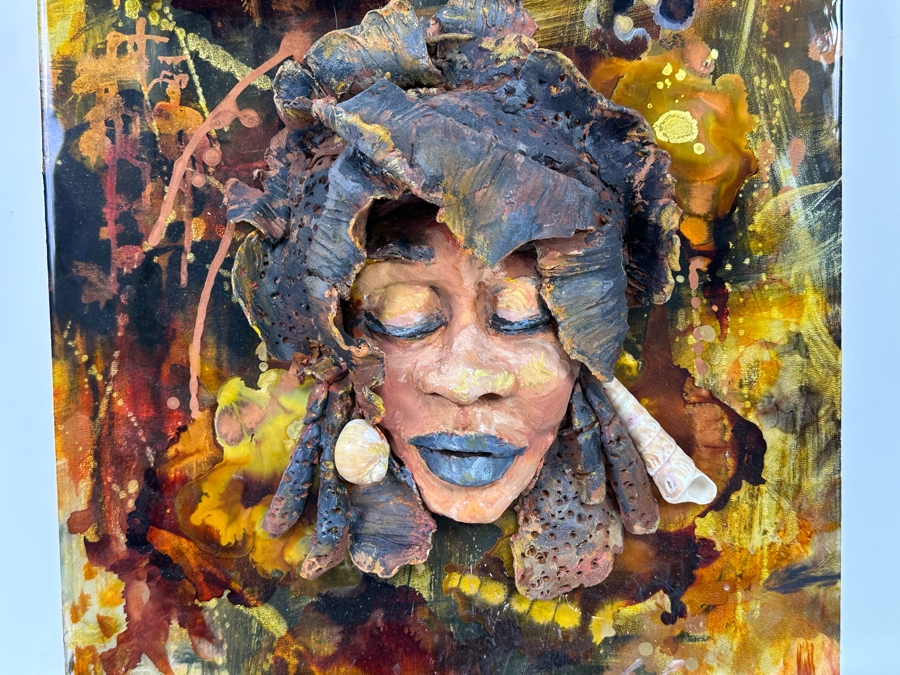 Bonnie Lee Roth (B. 1942, Southern California) Incredible Original Mixed-Media 3D Sculpture Mounted On Painted Board 16W X 20H X 5D [Photo 6]