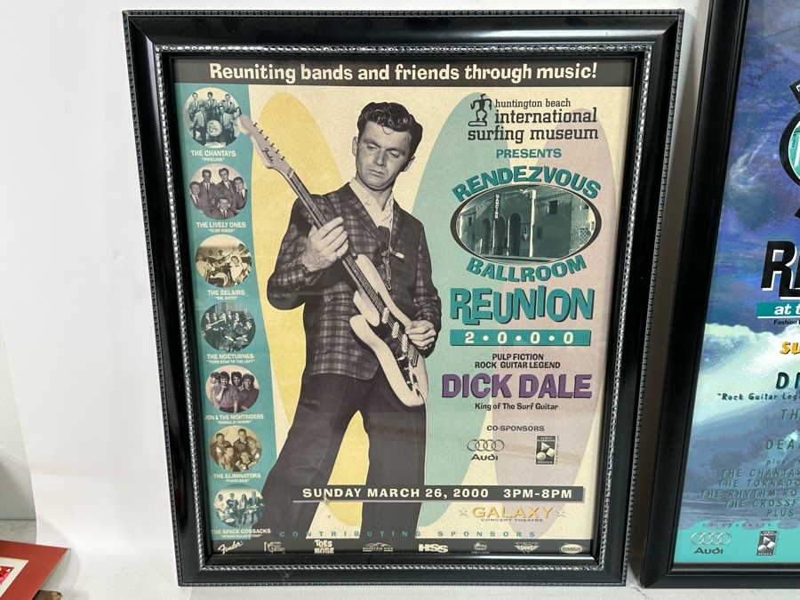 Pair Of Framed Dick Dale Surf Guitar Concert Posters 20 X 26 And 19 X 23 [Photo 4]