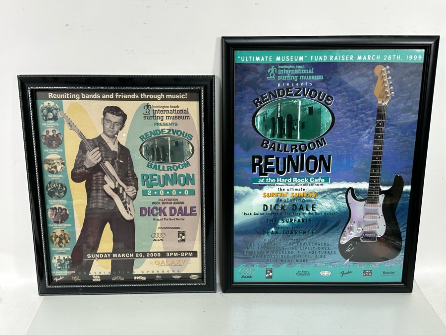 Pair Of Framed Dick Dale Surf Guitar Concert Posters 20 X 26 And 19 X 23 [Photo 2]