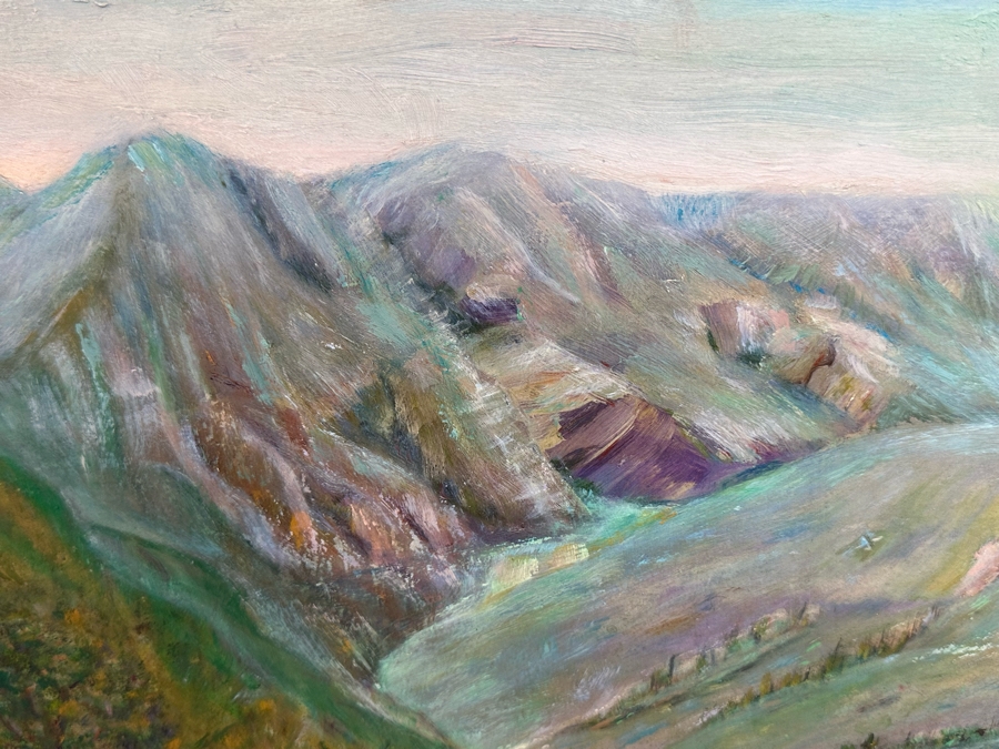 Double-Sided Original Oil On Canvas Landscape Paintings By Lonzo C. Bills California Artist From Hemet 20 X 24 Framed 27 X 23 [Photo 8]