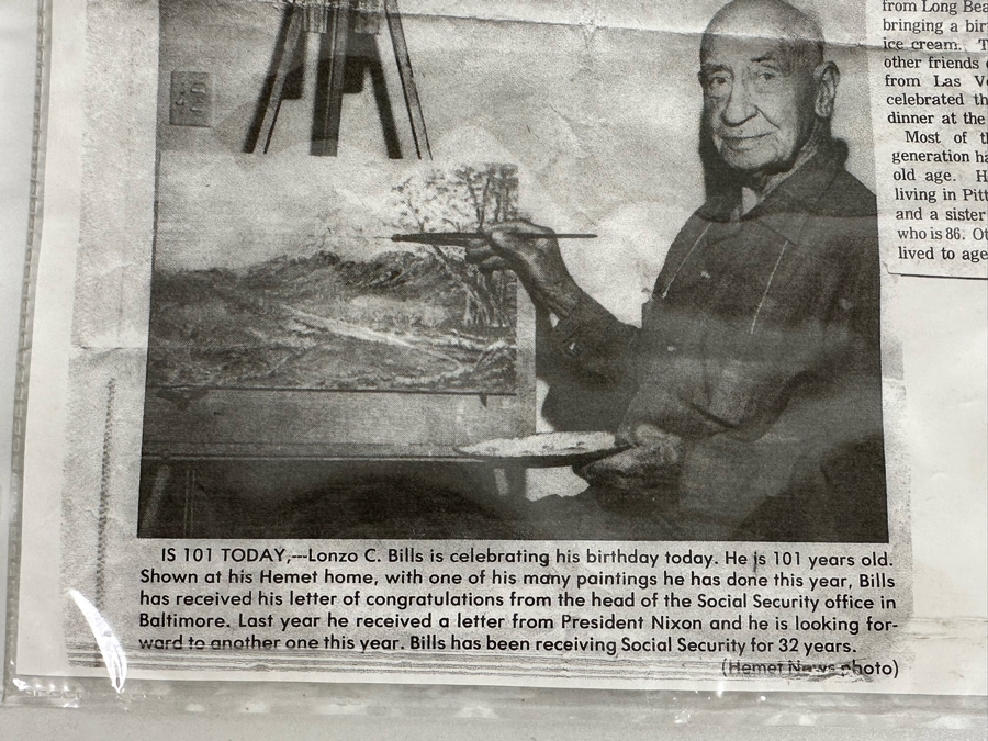 Double-Sided Original Oil On Canvas Landscape Paintings By Lonzo C. Bills California Artist From Hemet 20 X 24 Framed 27 X 23 [Photo 14]