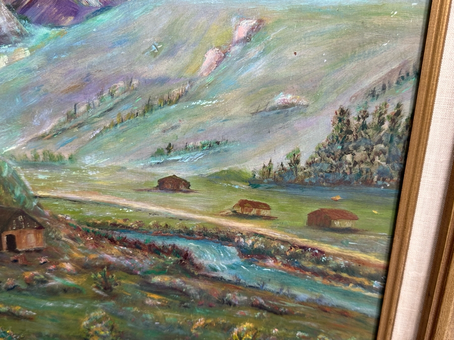 Double-Sided Original Oil On Canvas Landscape Paintings By Lonzo C. Bills California Artist From Hemet 20 X 24 Framed 27 X 23 [Photo 9]