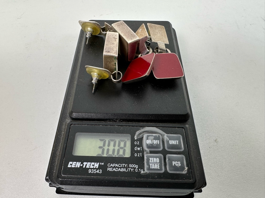 Two Pairs Of Sterling Silver Earrings 30.8g [Photo 6]