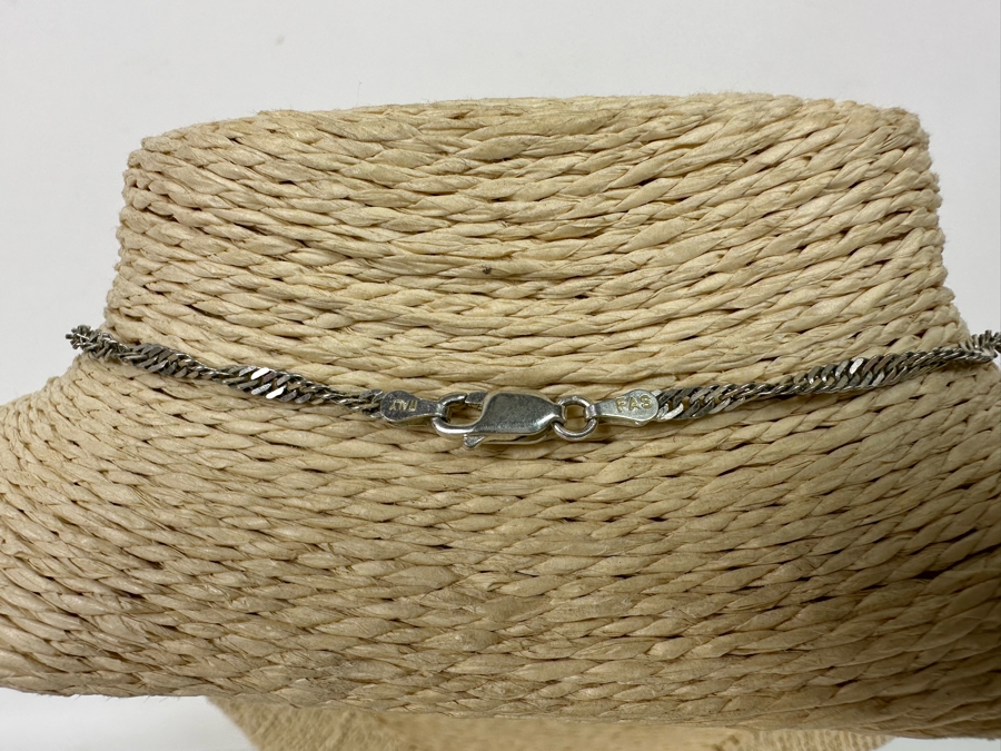 Sterling Silver Pendant With 18' Sterling Silver Italian Chain Necklace 7.3g [Photo 8]