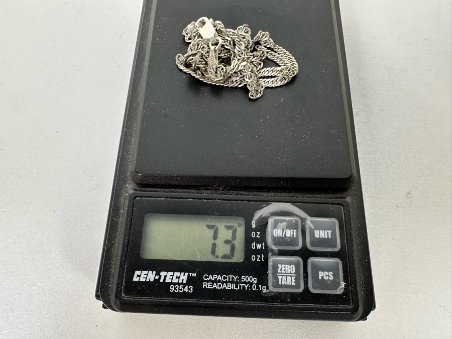 Sterling Silver Pendant With 18' Sterling Silver Italian Chain Necklace 7.3g [Photo 17]