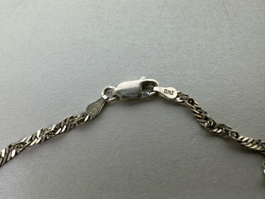 Sterling Silver Pendant With 18' Sterling Silver Italian Chain Necklace 7.3g [Photo 16]