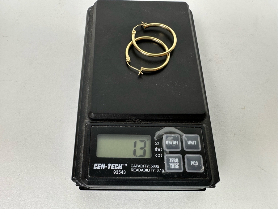 14K Gold Hoop Earrings 1.3g [Photo 8]