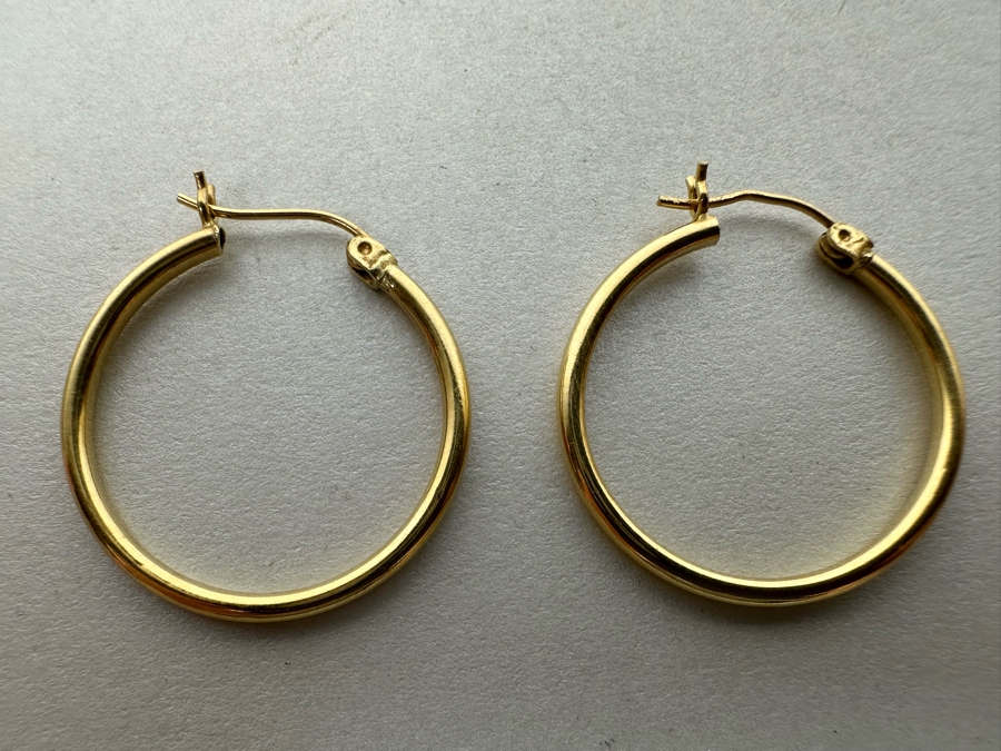 14K Gold Hoop Earrings 1.3g [Photo 5]