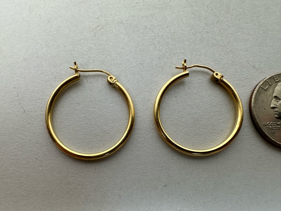 14K Gold Hoop Earrings 1.3g [Photo 3]